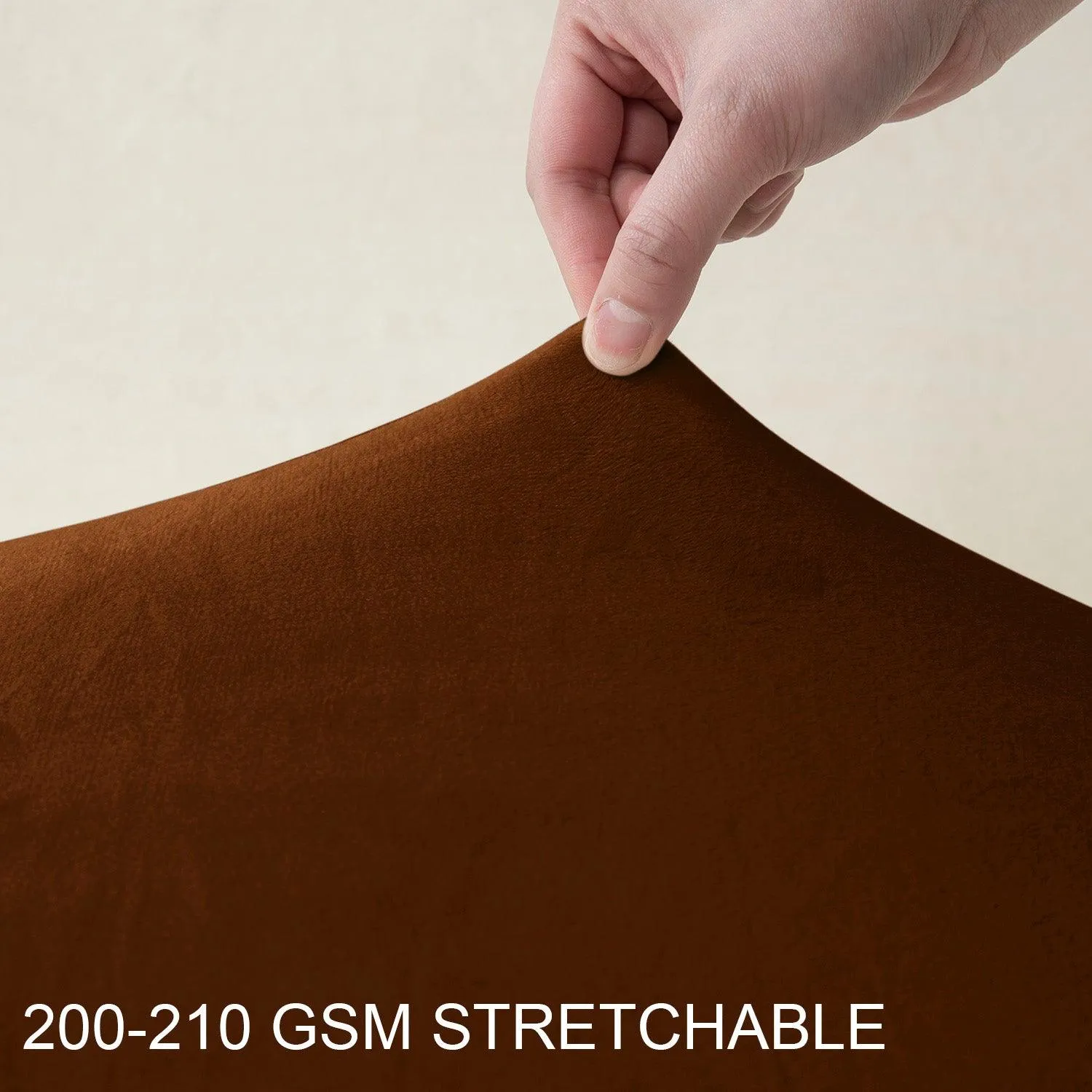 Elastic Stretchable Premium Velvet Recliner Cover, Rustic Brown