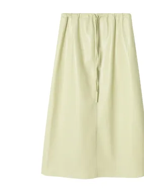 Elastic Waist Front Split Skirt
