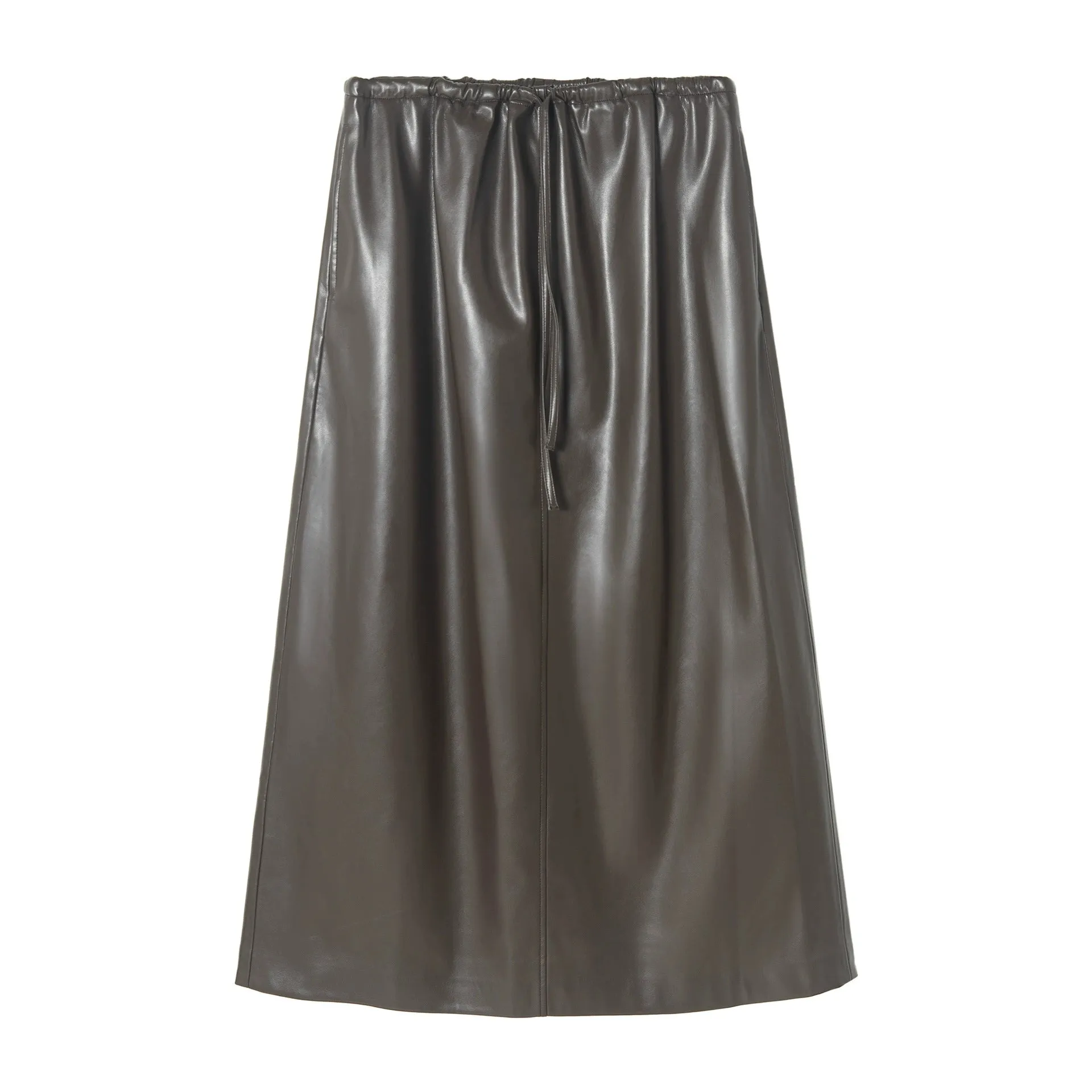 Elastic Waist Front Split Skirt