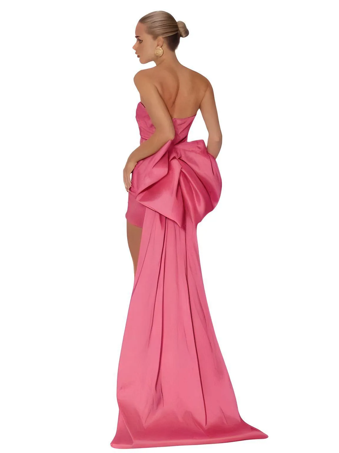 Elegant Bow Strapless Backless Mini Dress Women's Evening Dress