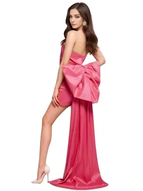 Elegant Bow Strapless Backless Mini Dress Women's Evening Dress
