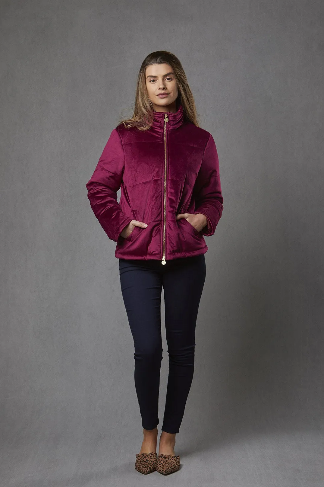 Ella Pink Padded Velvet Jacket