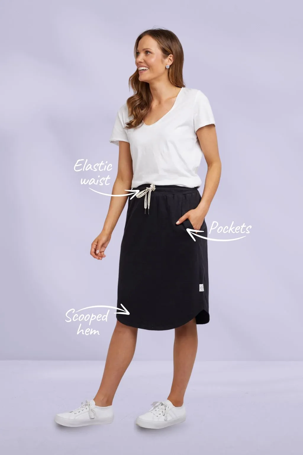 Elm Isla Skirt Washed Black