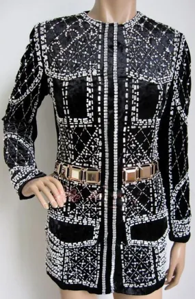Embellished Black Velour Jacket