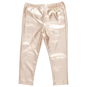 Girls Lame Legging - Light Gold