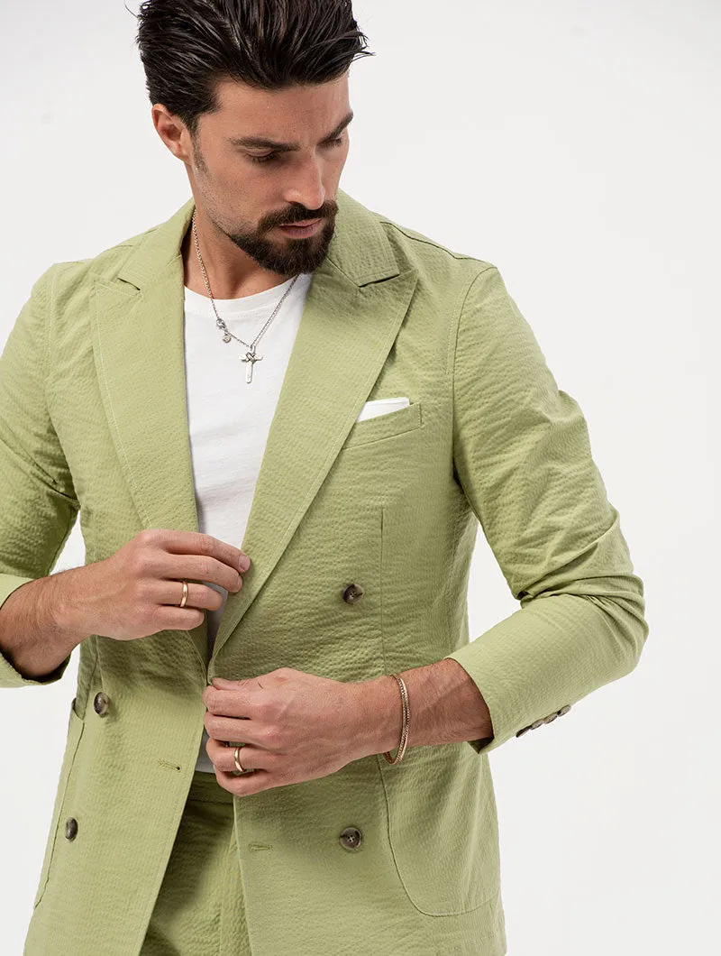 GRANT DOUBLE BREASTED BLAZER IN GREEN