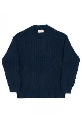 GRP X CASA-ISAAC Crew Neck Steve Merino/Cashmere Blend Navy