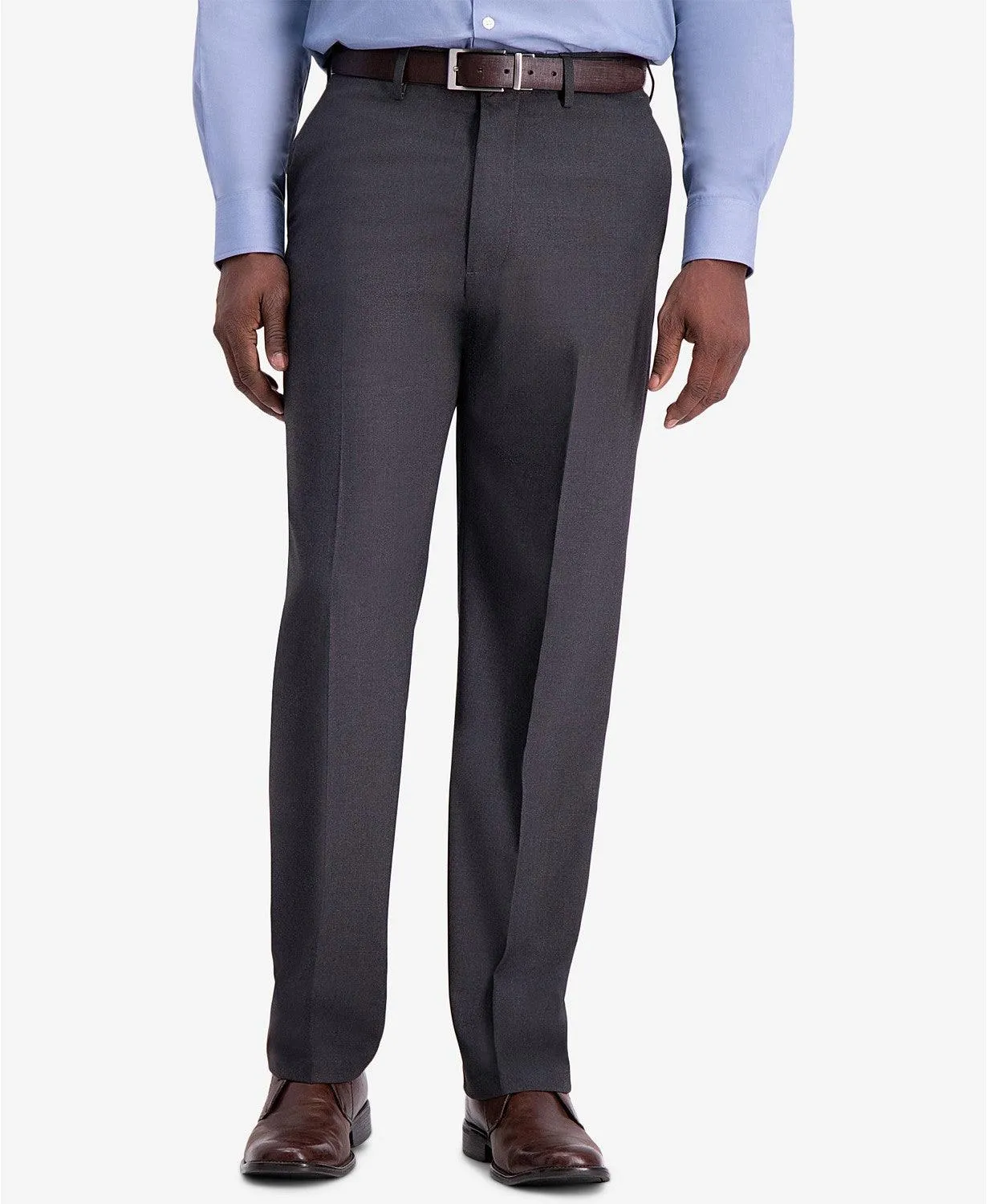 Haggar Mens Classic fit Dress Pants 36 / 30 Grey Stretch