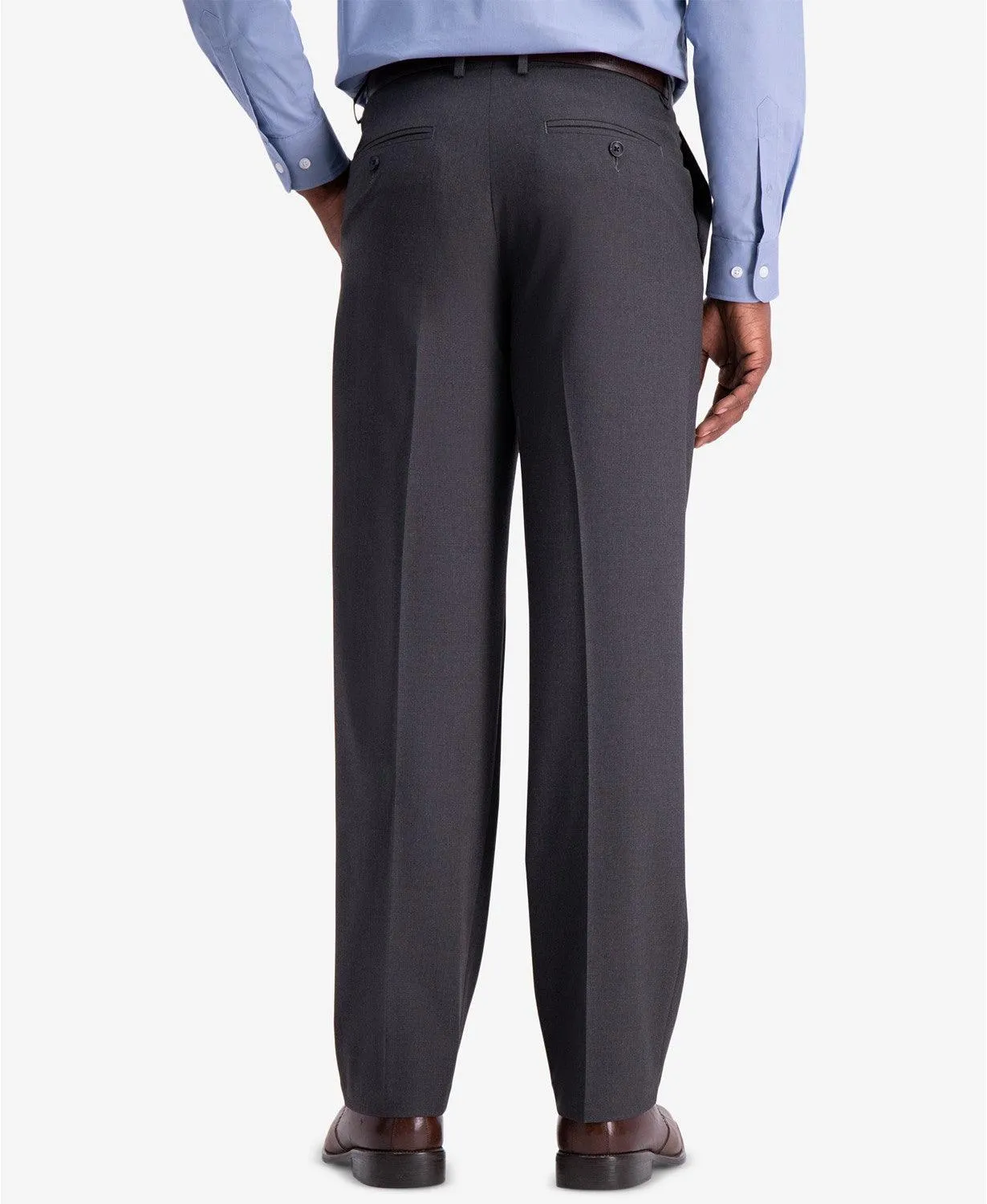 Haggar Mens Classic fit Dress Pants 36 / 30 Grey Stretch