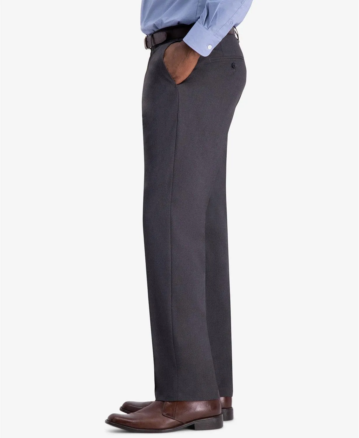 Haggar Mens Classic fit Dress Pants 36 / 30 Grey Stretch