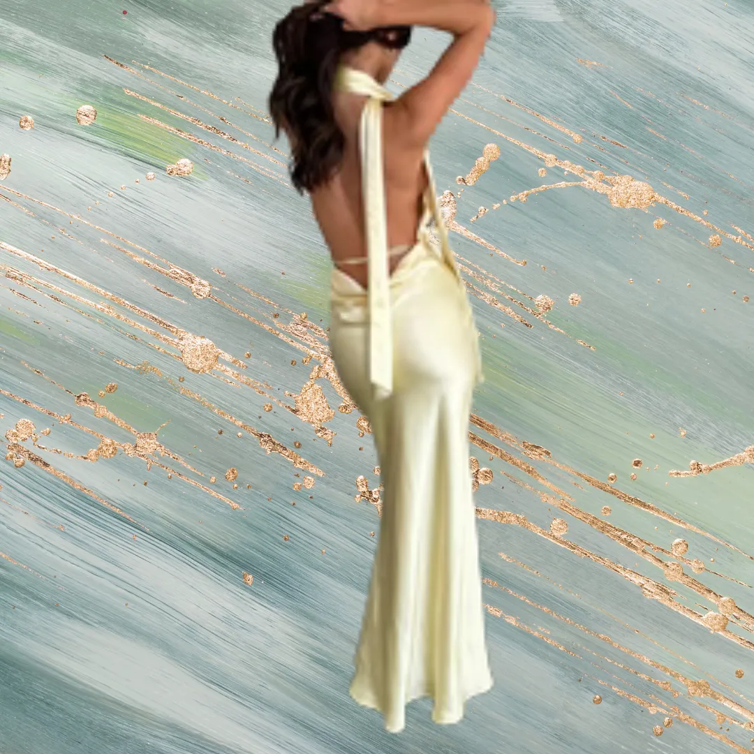 Halterneck Backless Maxi Dress