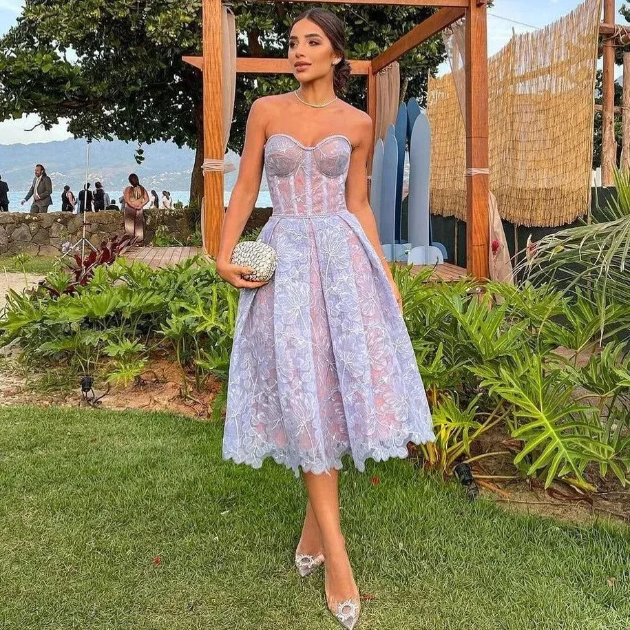 Imogen - Elegant Backless Floral Midi Dress for Women