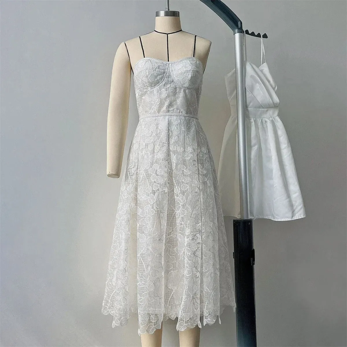 Imogen - Elegant Backless Floral Midi Dress for Women