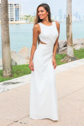 Ivory Cut Out Maxi Dress