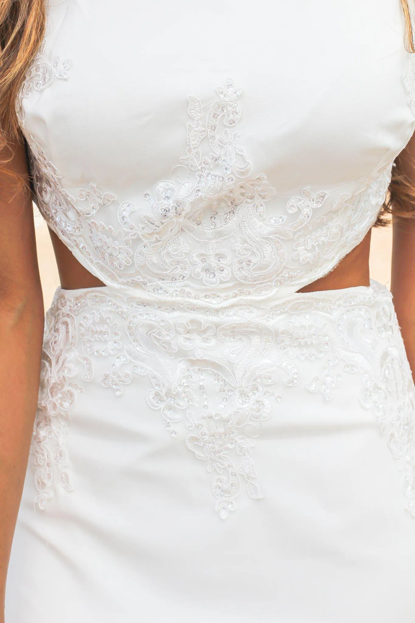 Ivory Cut Out Maxi Dress