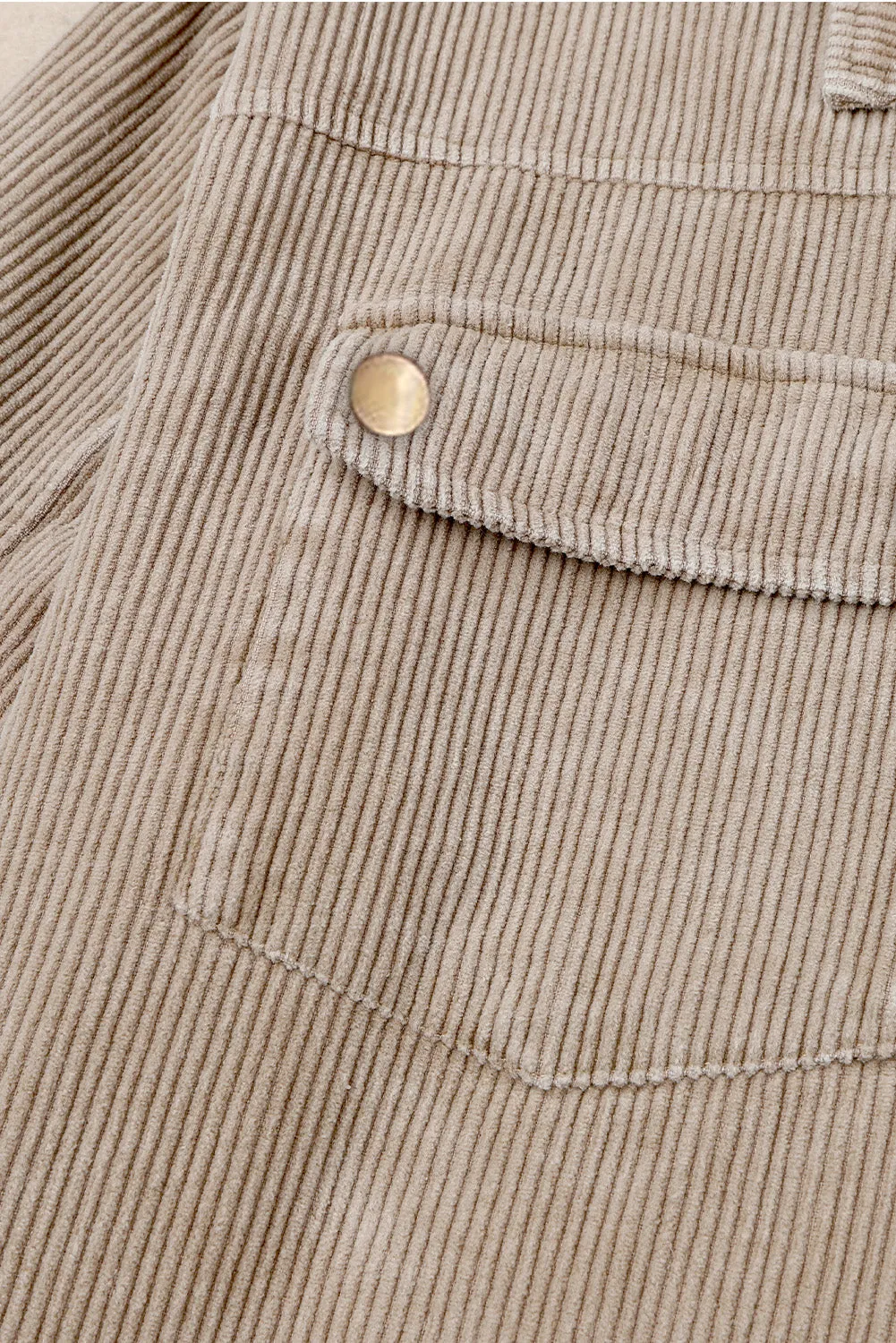 Khaki Color Block Button Down Hooded Jacket