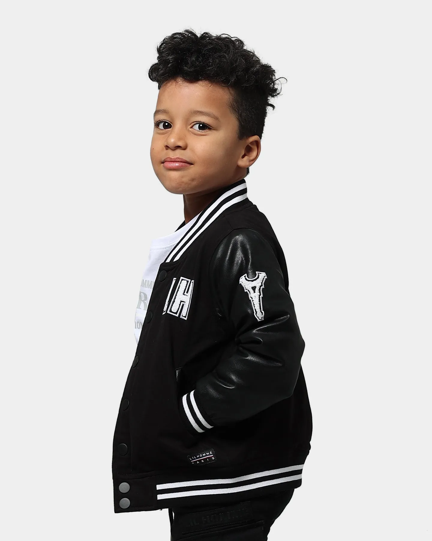 Kid's Lil Hommé MVP Varsity Jacket Black