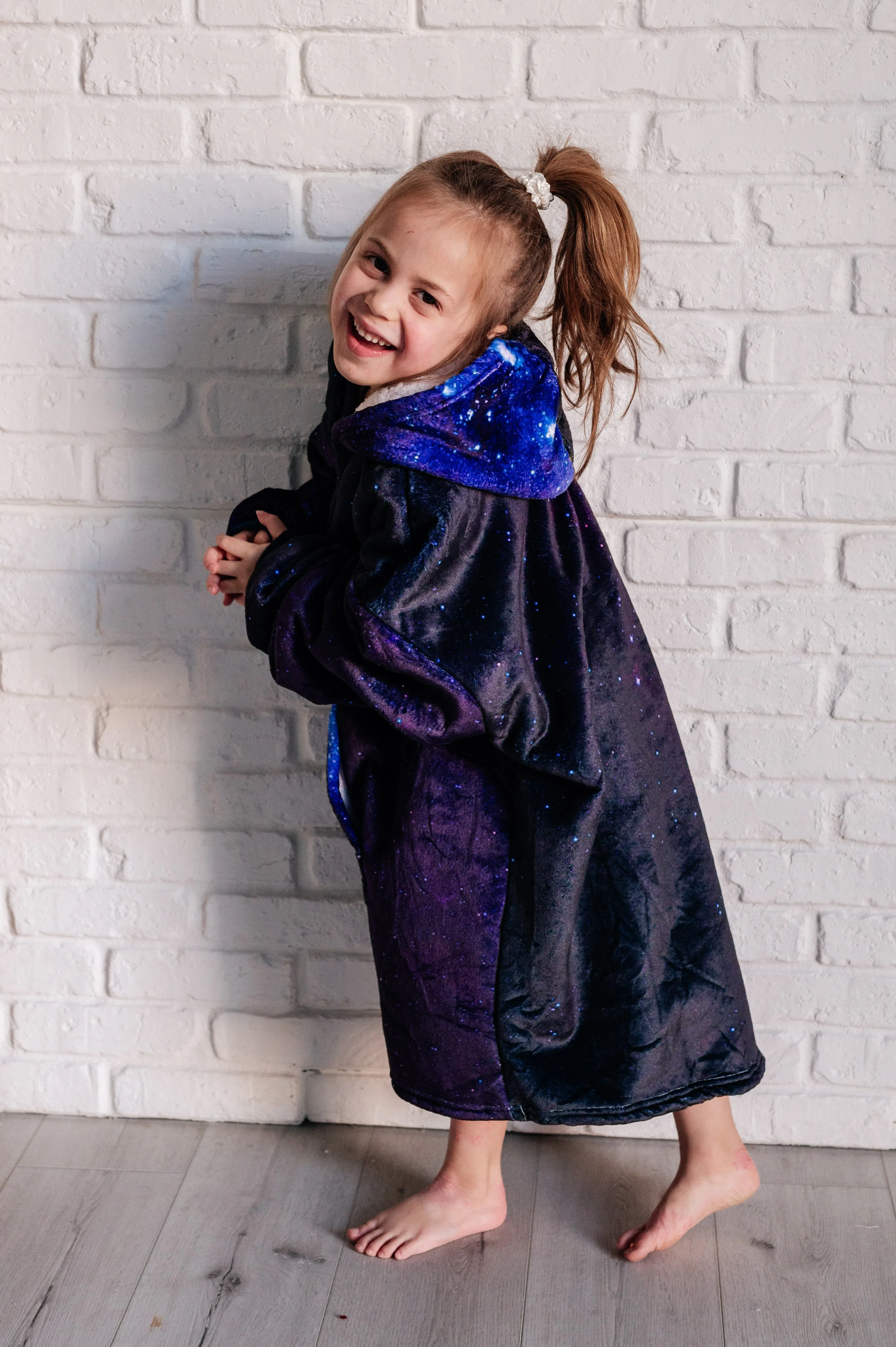 Kids Oversized Hoodie Blanket - Starry Sky