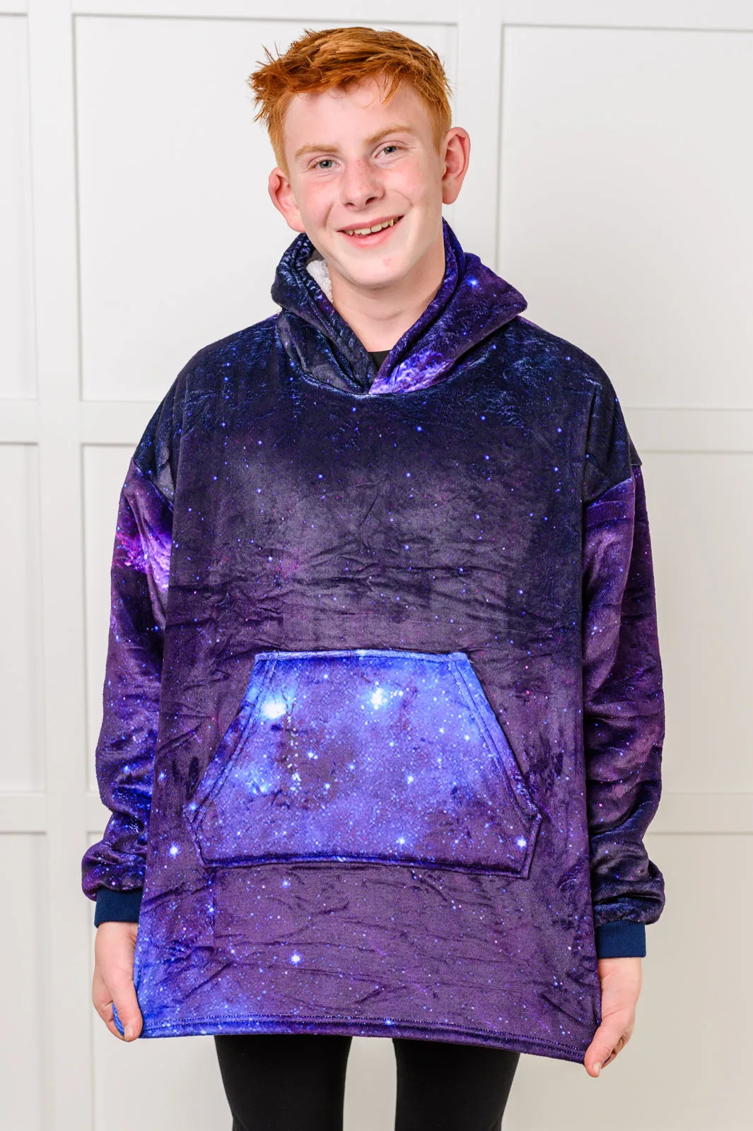 Kids Oversized Hoodie Blanket - Starry Sky