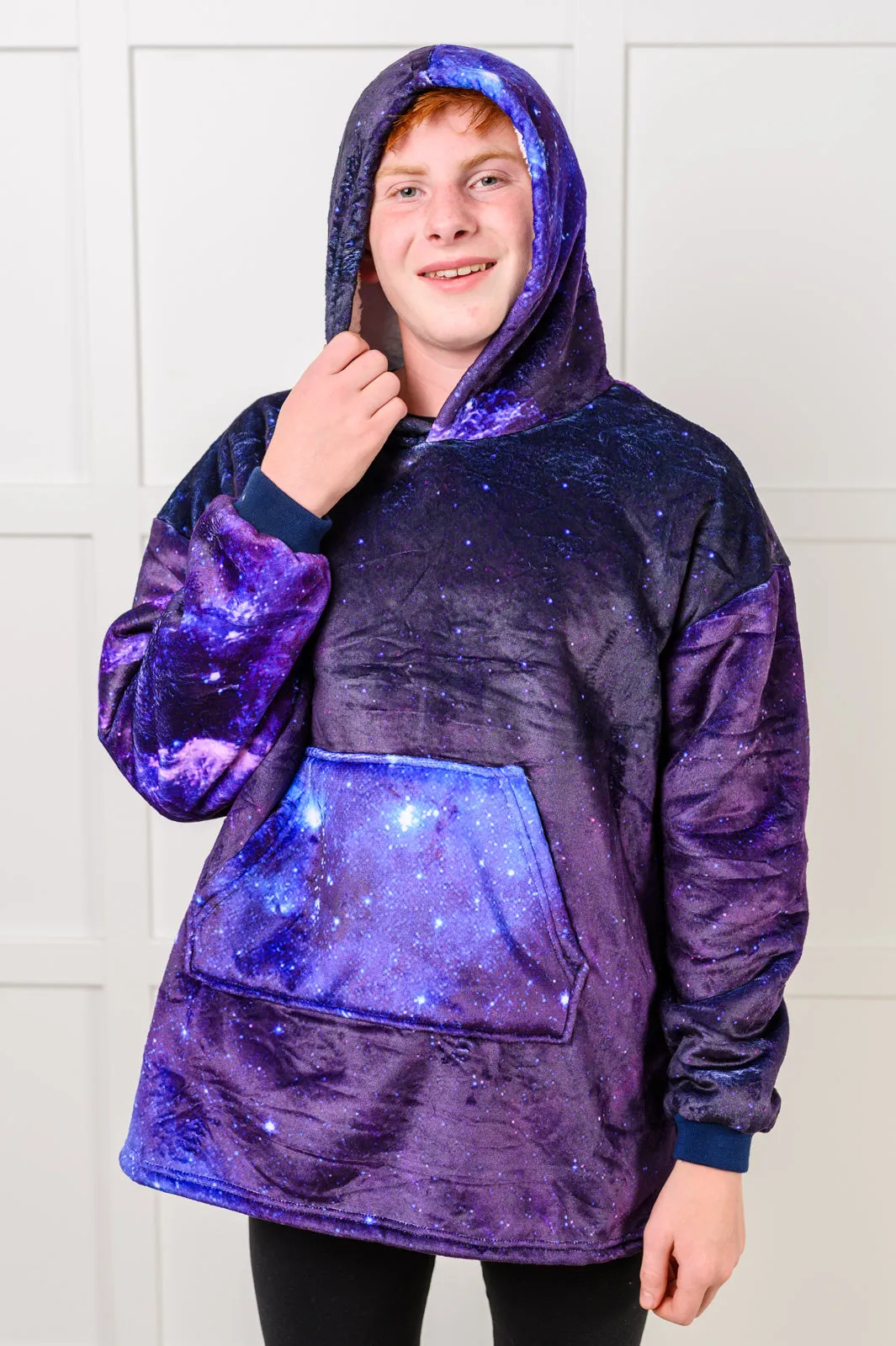 Kids Oversized Hoodie Blanket - Starry Sky