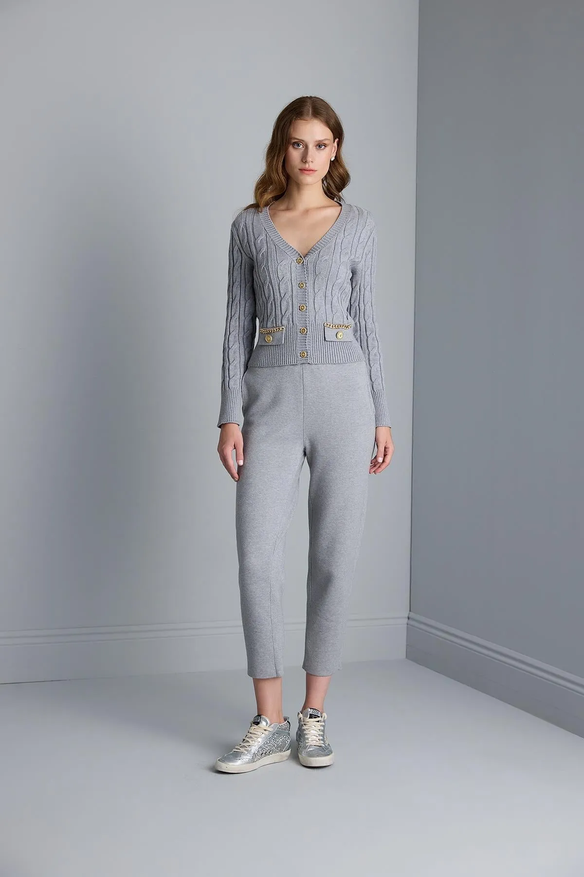 Knitwear Pants with Pockets and Cord at the Waist