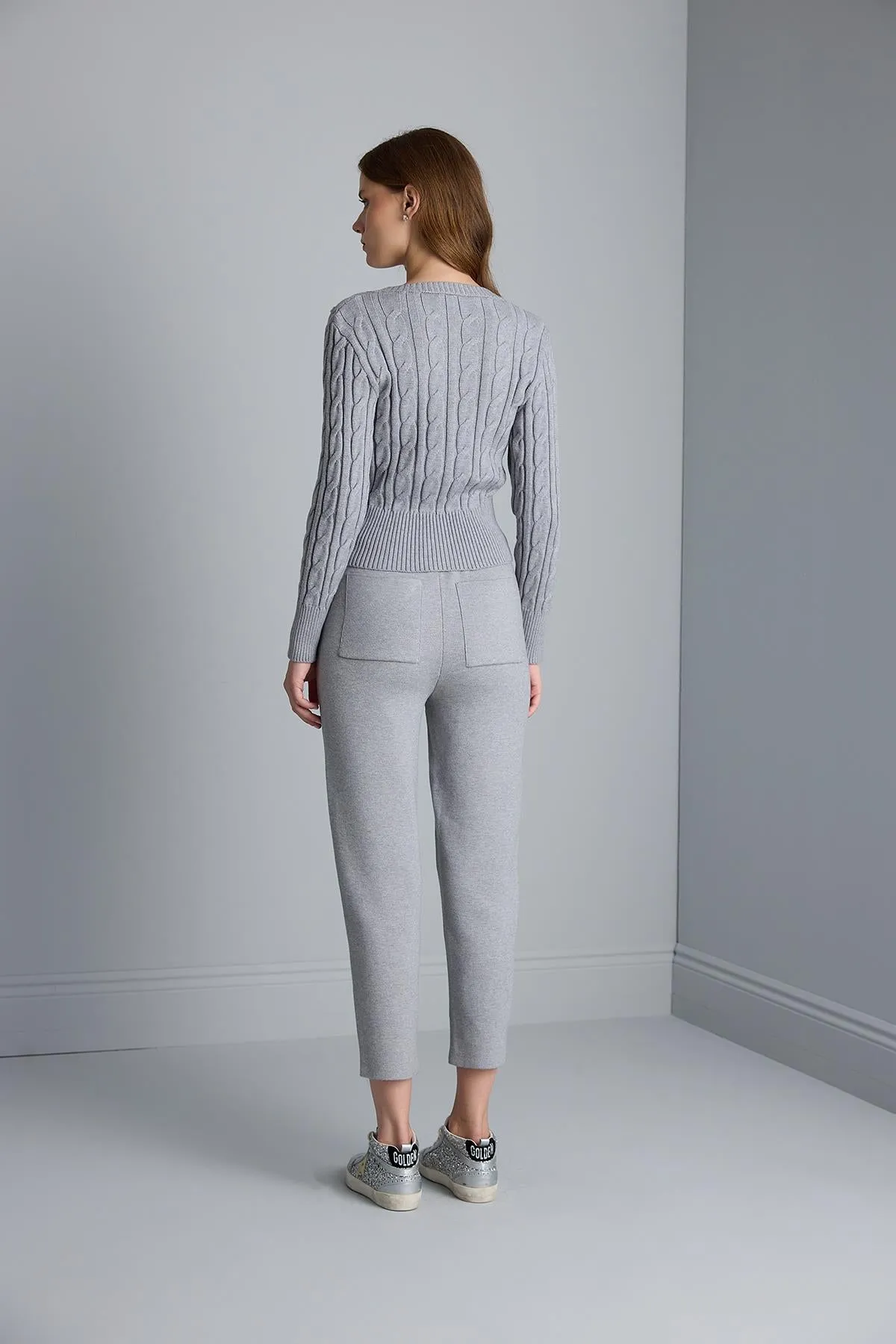 Knitwear Pants with Pockets and Cord at the Waist