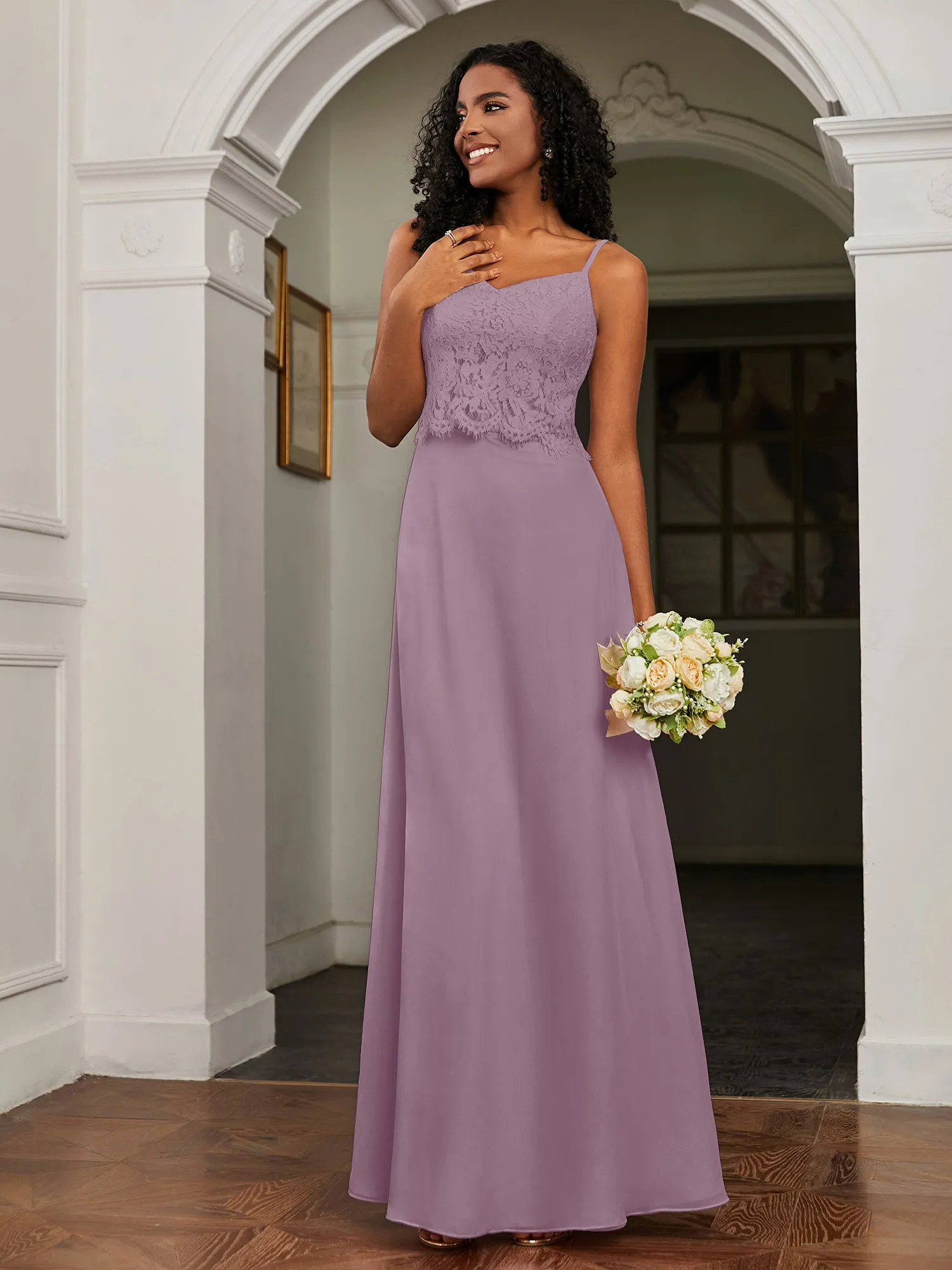 Lace Appliqued  Backless Chiffon A-Line Dress Vintage Mauve Plus Size