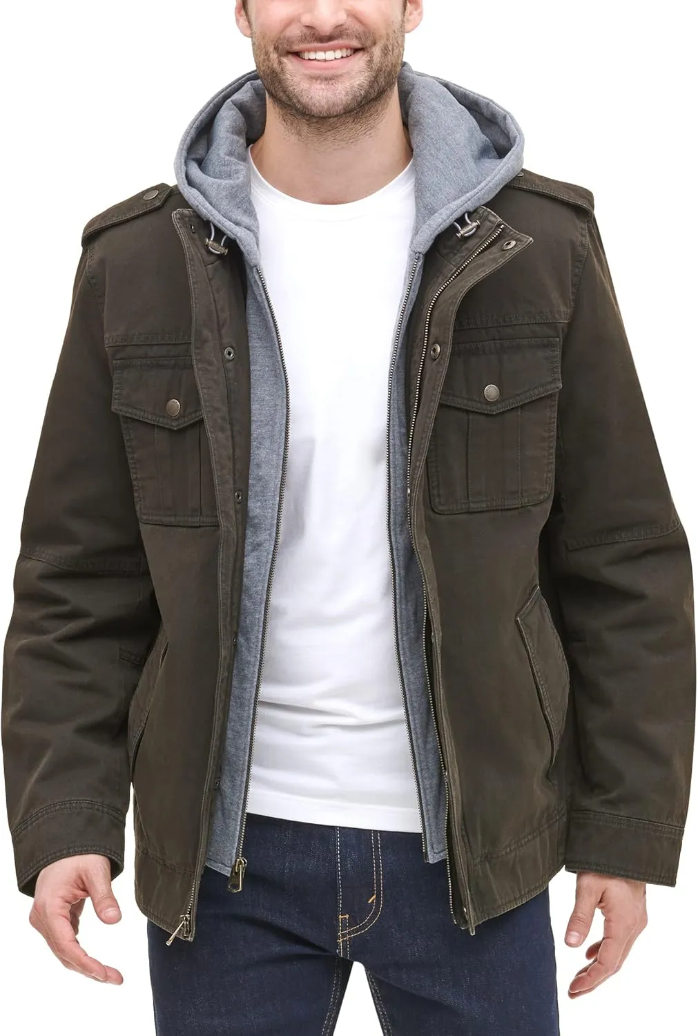 Levi's Men's Cotton Hooded Military Jacket All sizes available