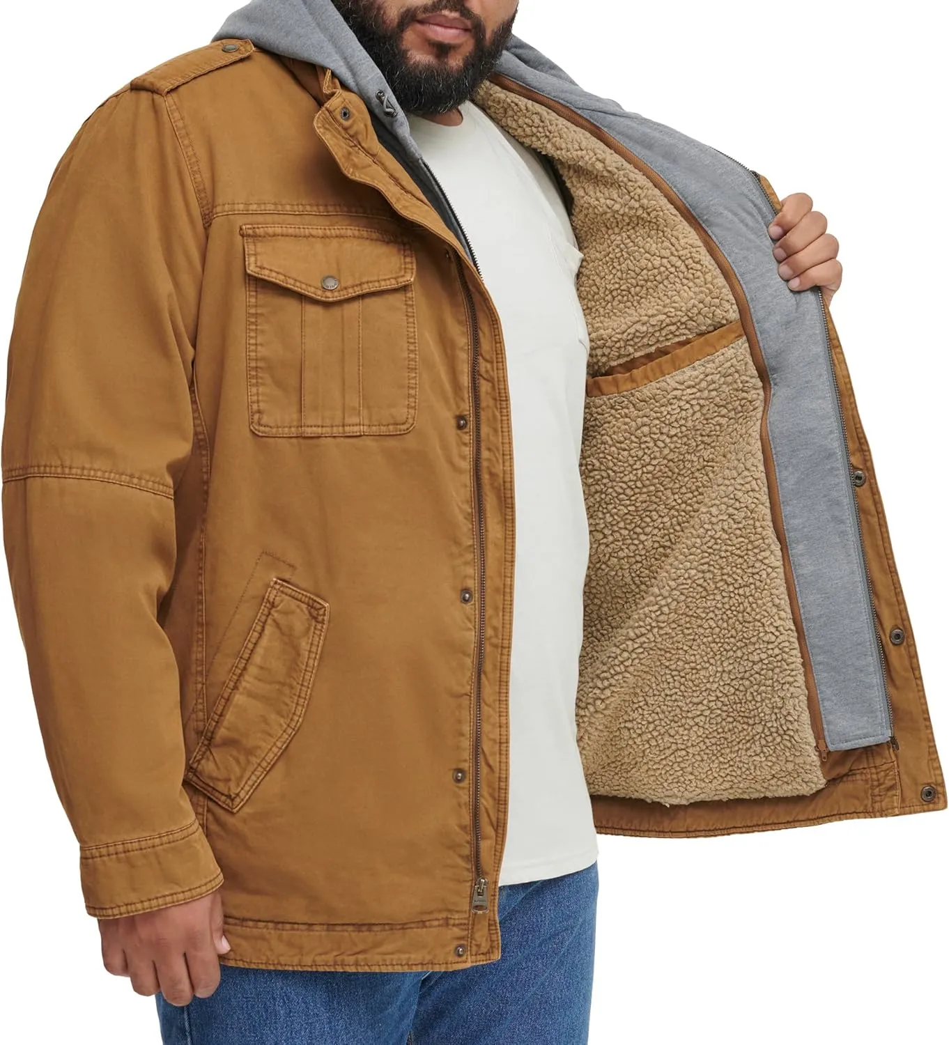 Levi's Men's Cotton Hooded Military Jacket All sizes available