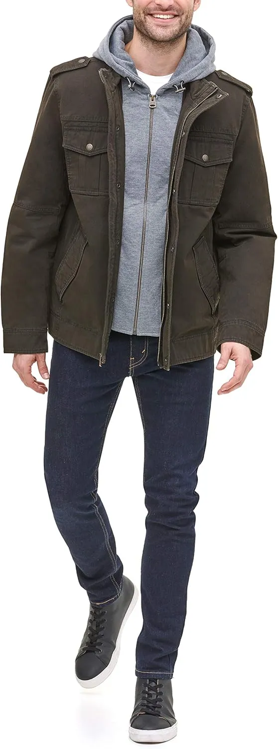 Levi's Men's Cotton Hooded Military Jacket All sizes available