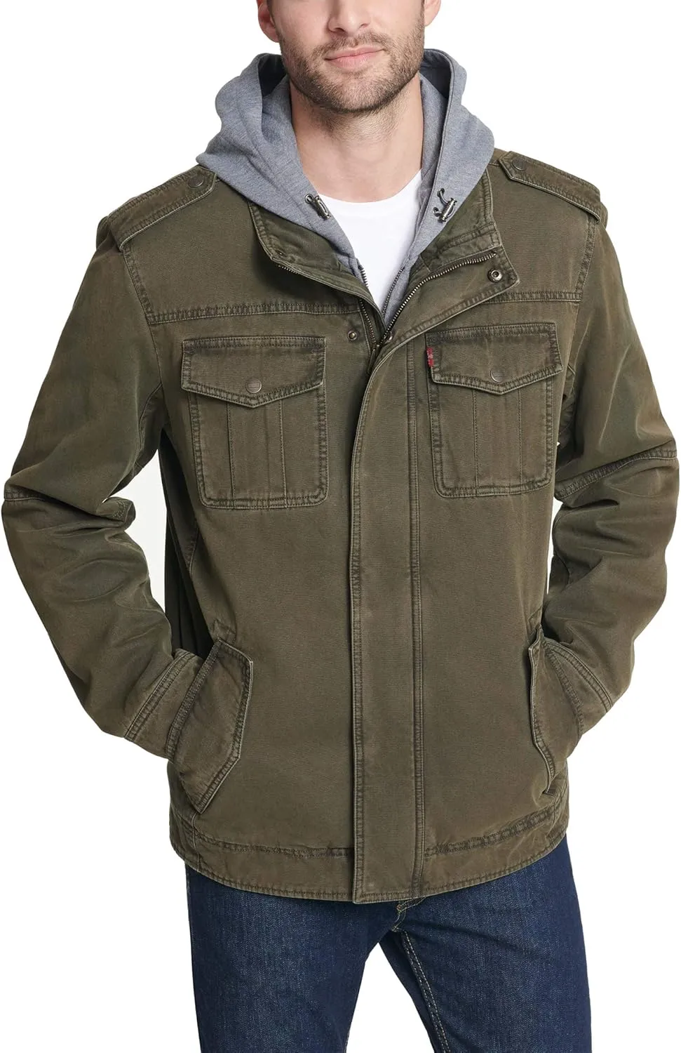 Levi's Men's Cotton Hooded Military Jacket All sizes available