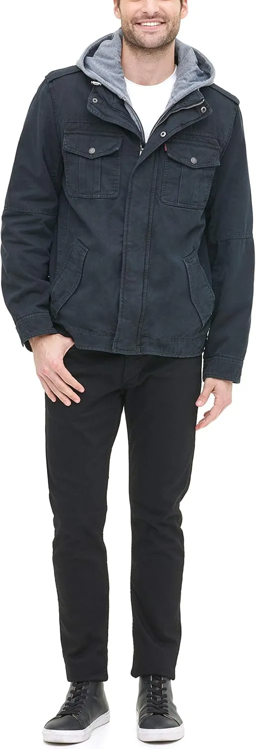 Levi's Men's Cotton Hooded Military Jacket All sizes available