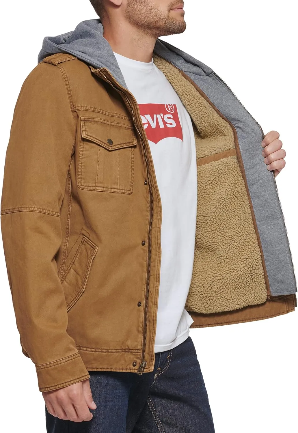 Levi's Men's Cotton Hooded Military Jacket All sizes available