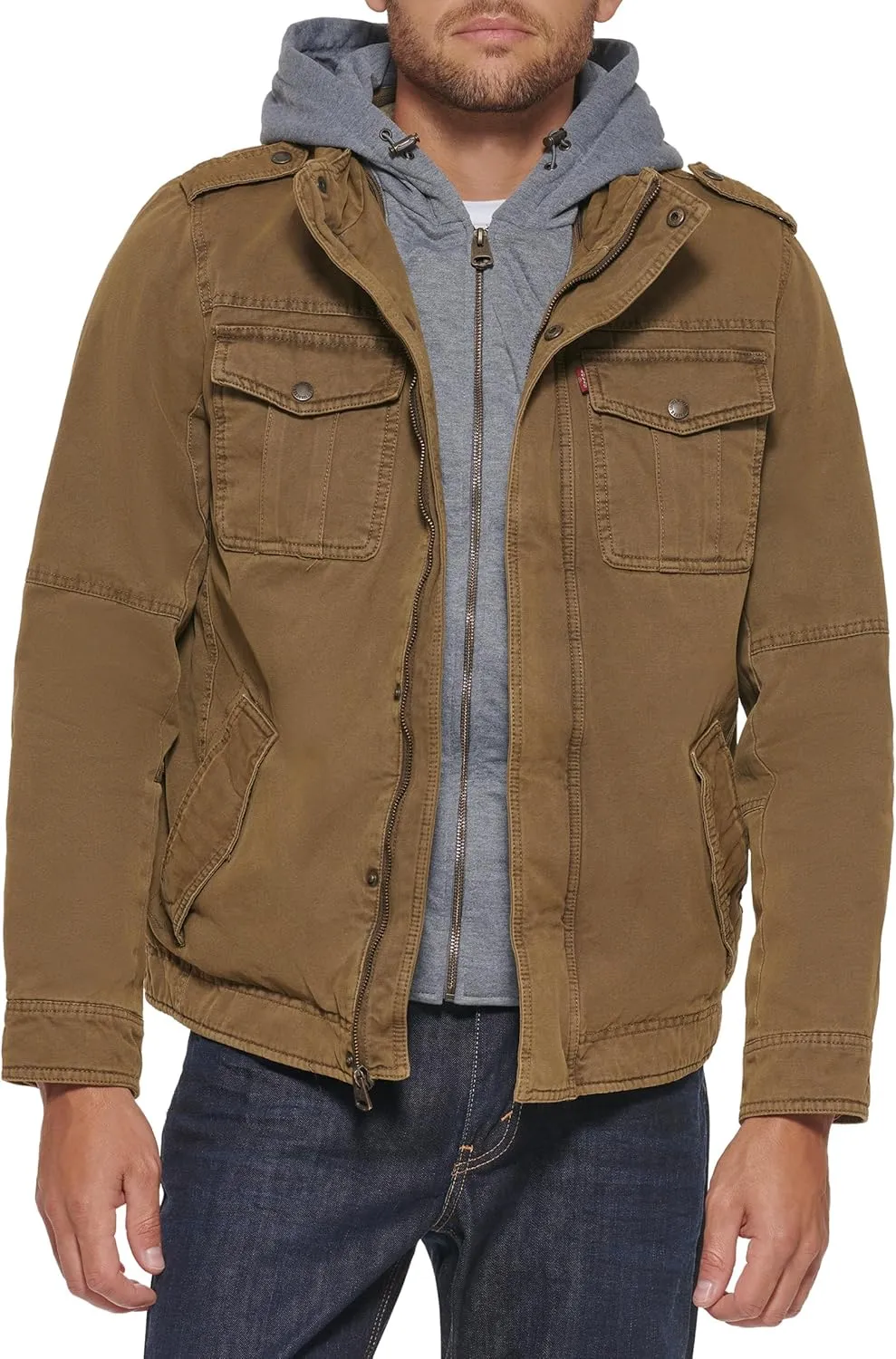 Levi's Men's Cotton Hooded Military Jacket All sizes available