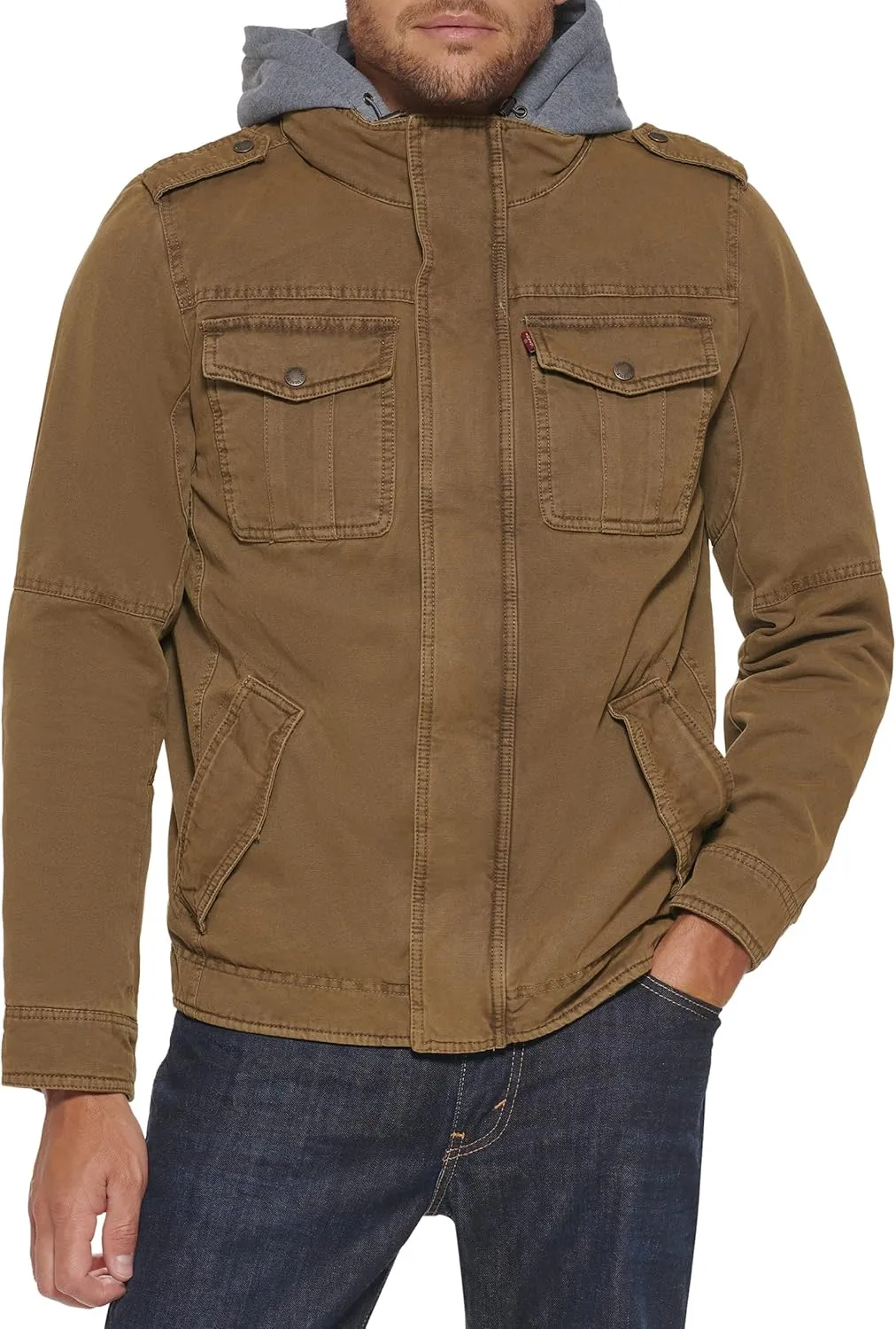 Levi's Men's Cotton Hooded Military Jacket All sizes available