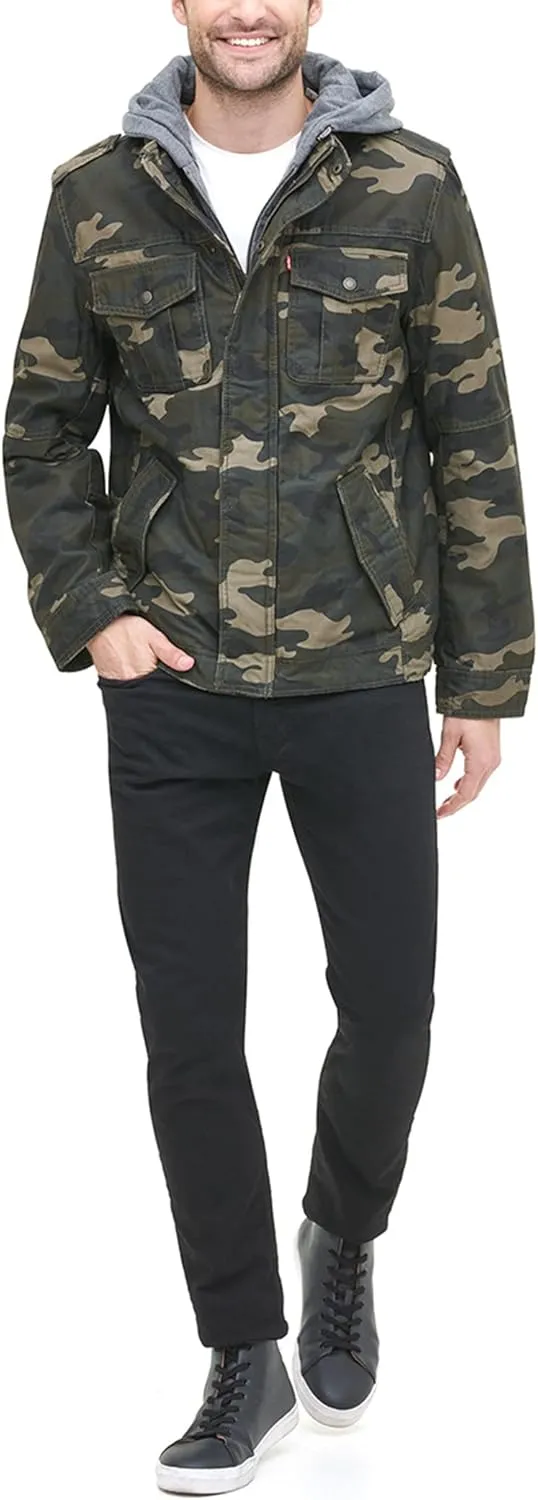Levi's Men's Cotton Hooded Military Jacket All sizes available