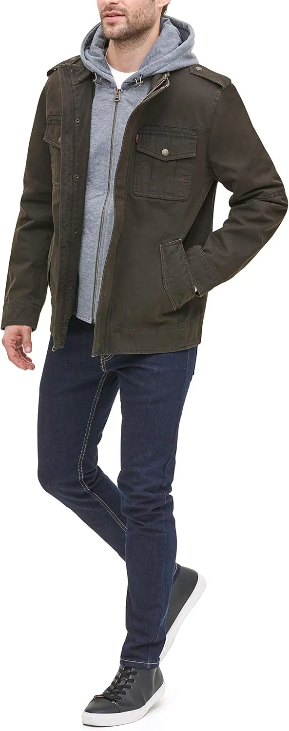 Levi's Men's Cotton Hooded Military Jacket All sizes available