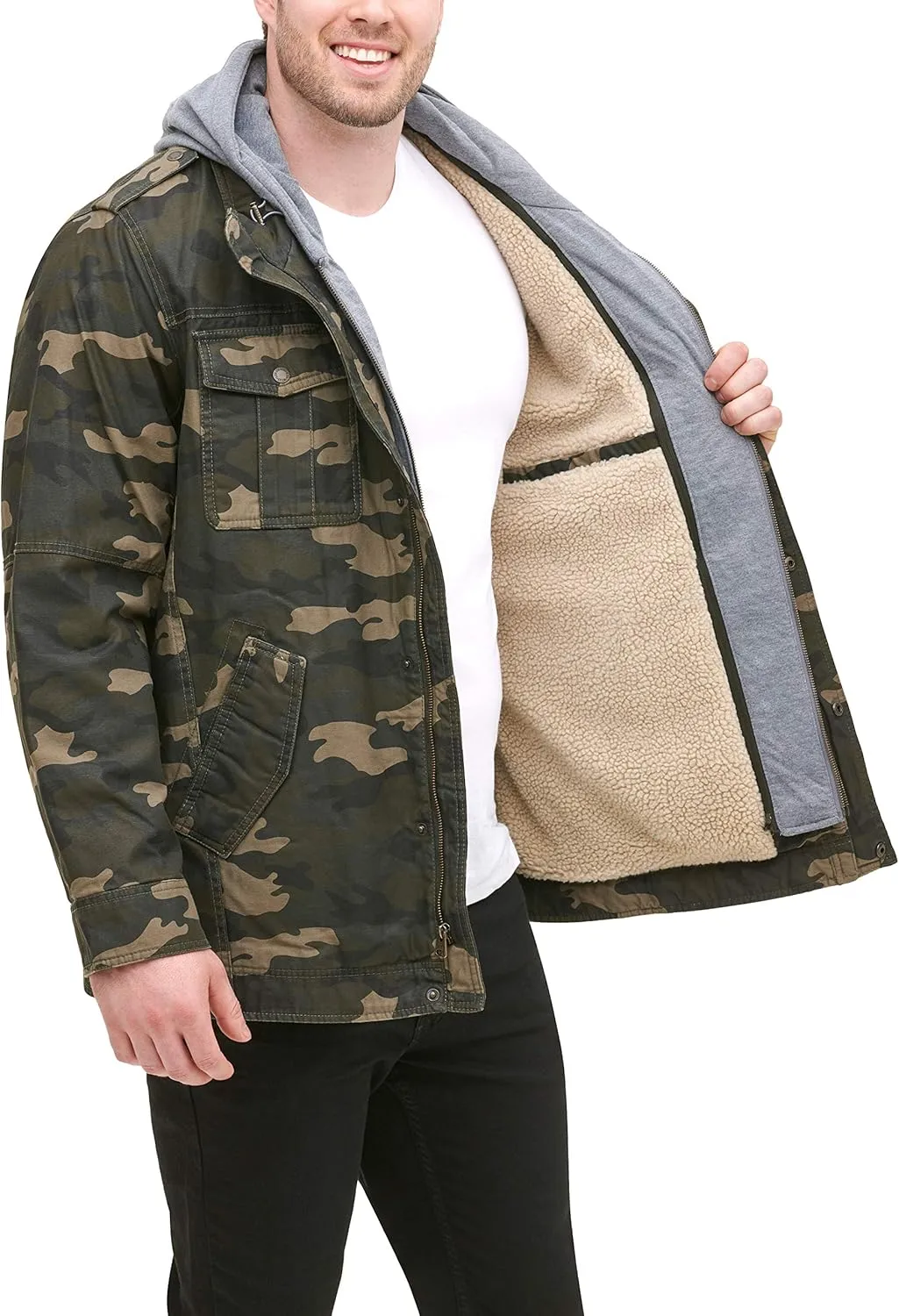 Levi's Men's Cotton Hooded Military Jacket All sizes available