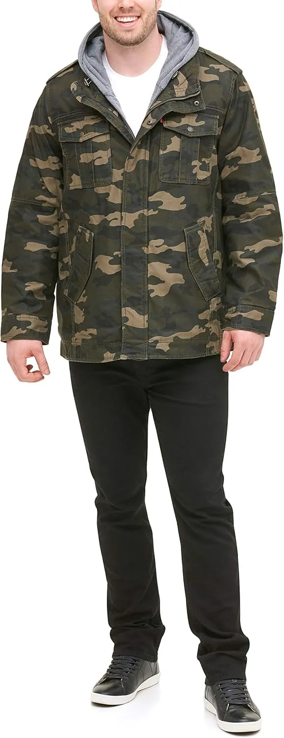 Levi's Men's Cotton Hooded Military Jacket All sizes available
