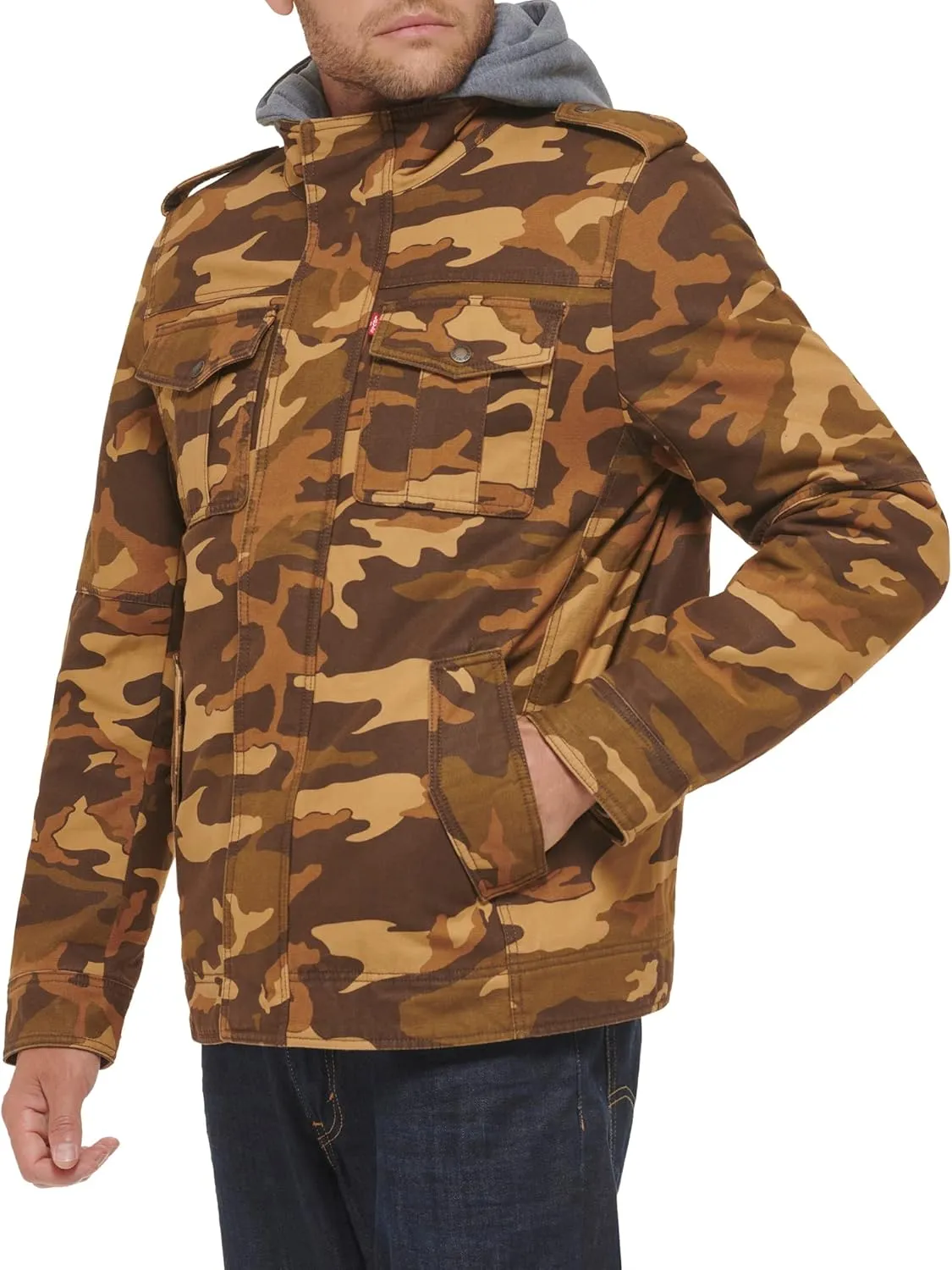 Levi's Men's Cotton Hooded Military Jacket All sizes available
