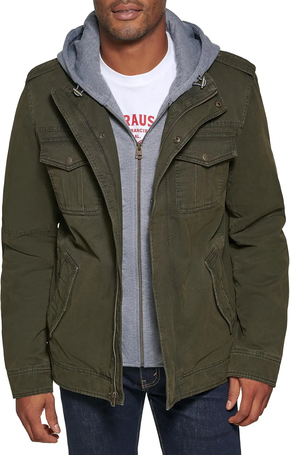 Levi's Men's Cotton Hooded Military Jacket All sizes available