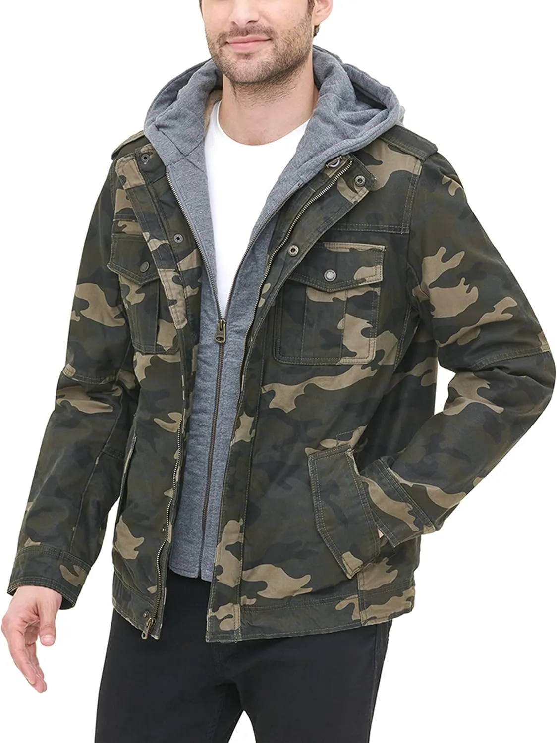 Levi's Men's Cotton Hooded Military Jacket All sizes available