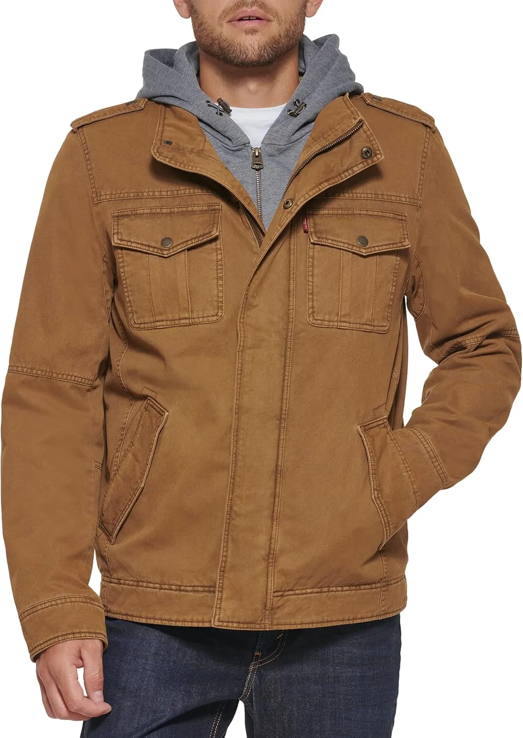 Levi's Men's Cotton Hooded Military Jacket All sizes available