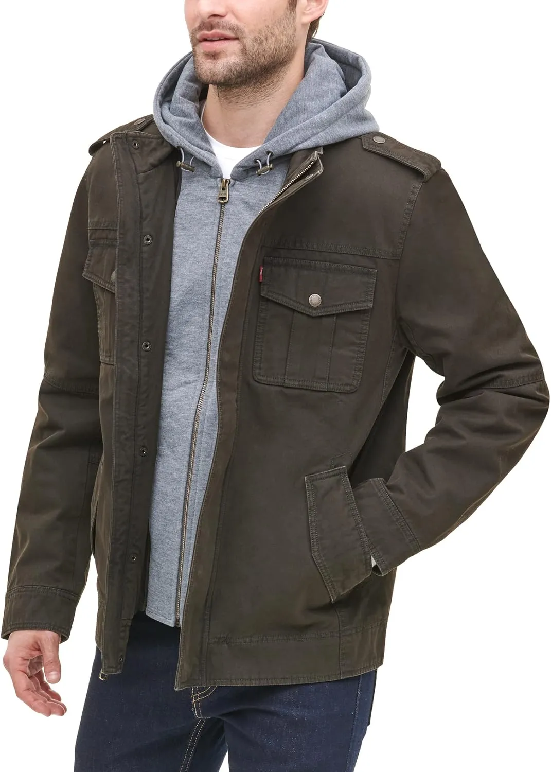 Levi's Men's Cotton Hooded Military Jacket All sizes available