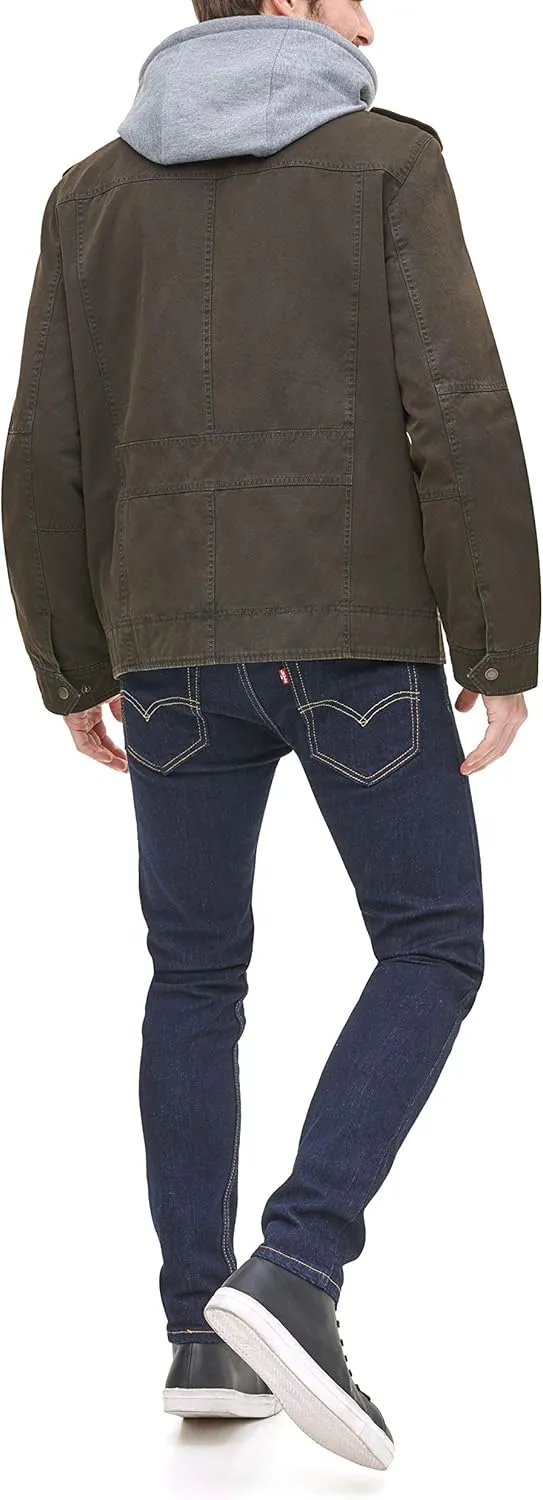 Levi's Men's Cotton Hooded Military Jacket All sizes available