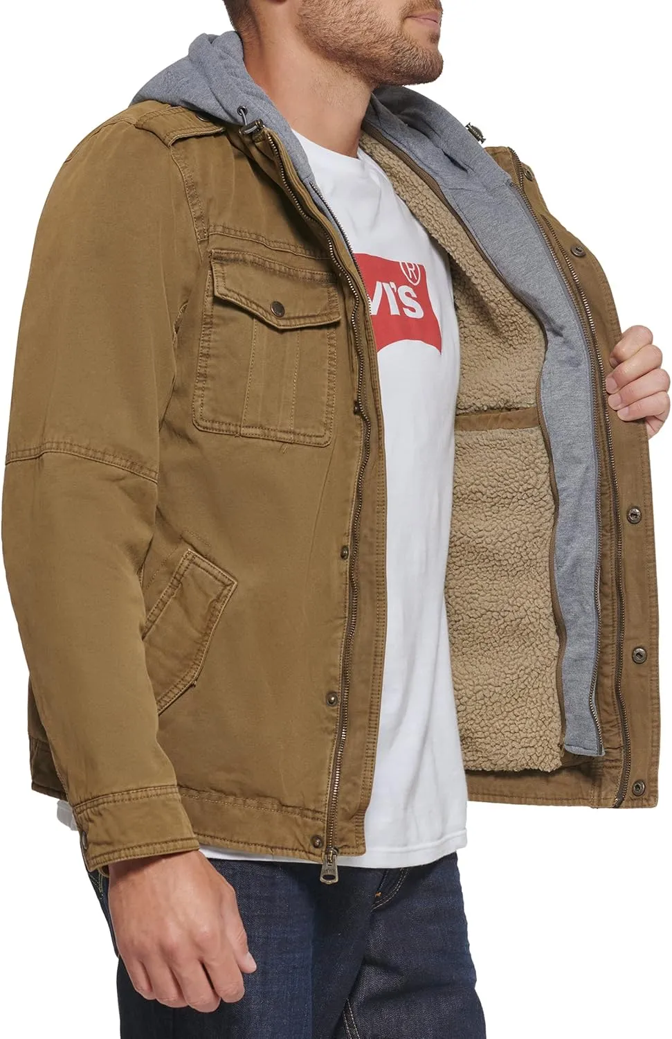 Levi's Men's Cotton Hooded Military Jacket All sizes available