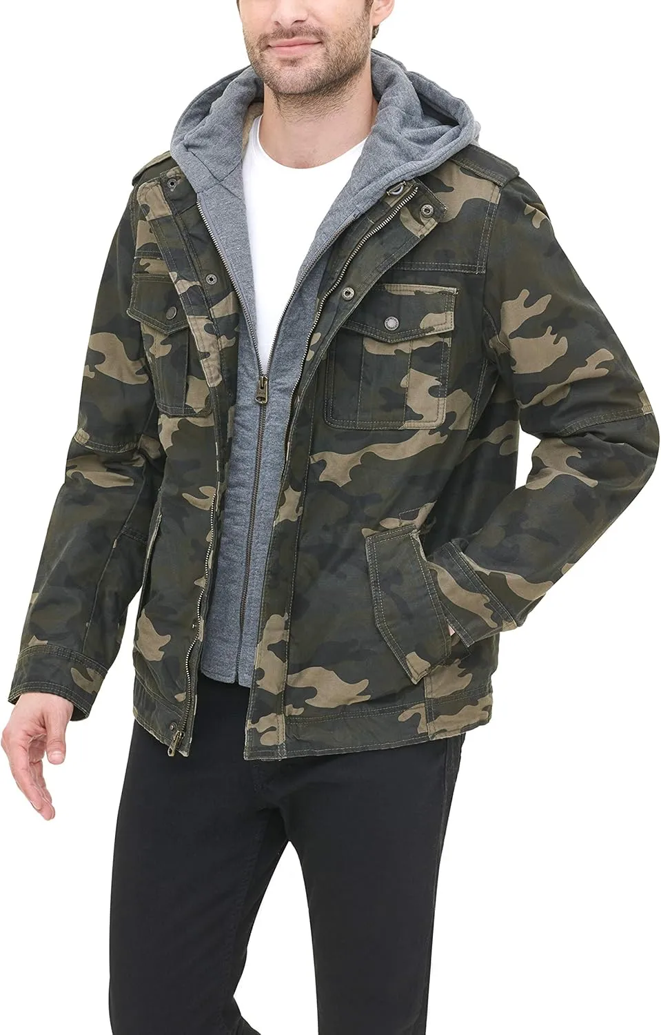 Levi's Men's Cotton Hooded Military Jacket All sizes available