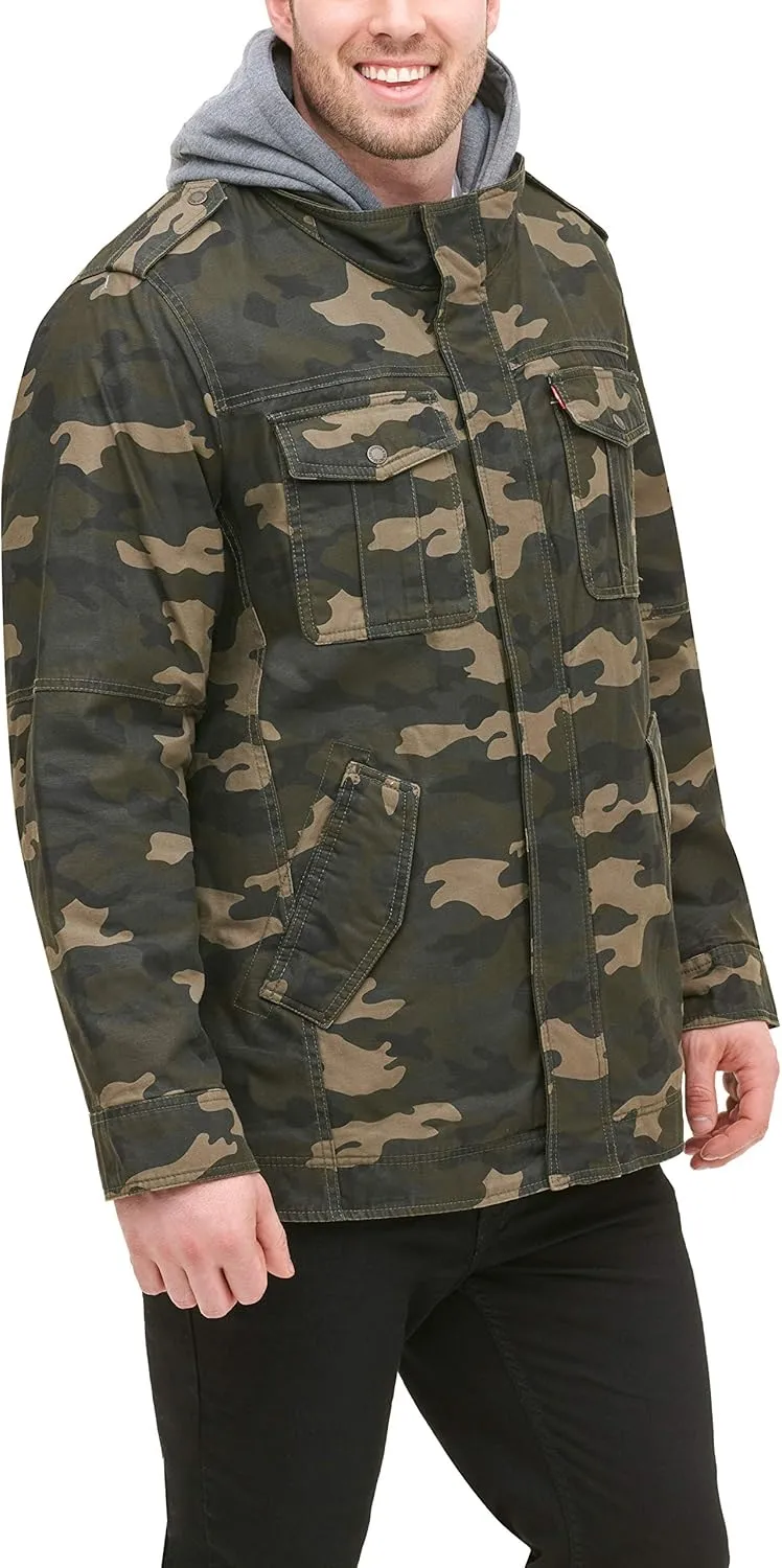Levi's Men's Cotton Hooded Military Jacket All sizes available