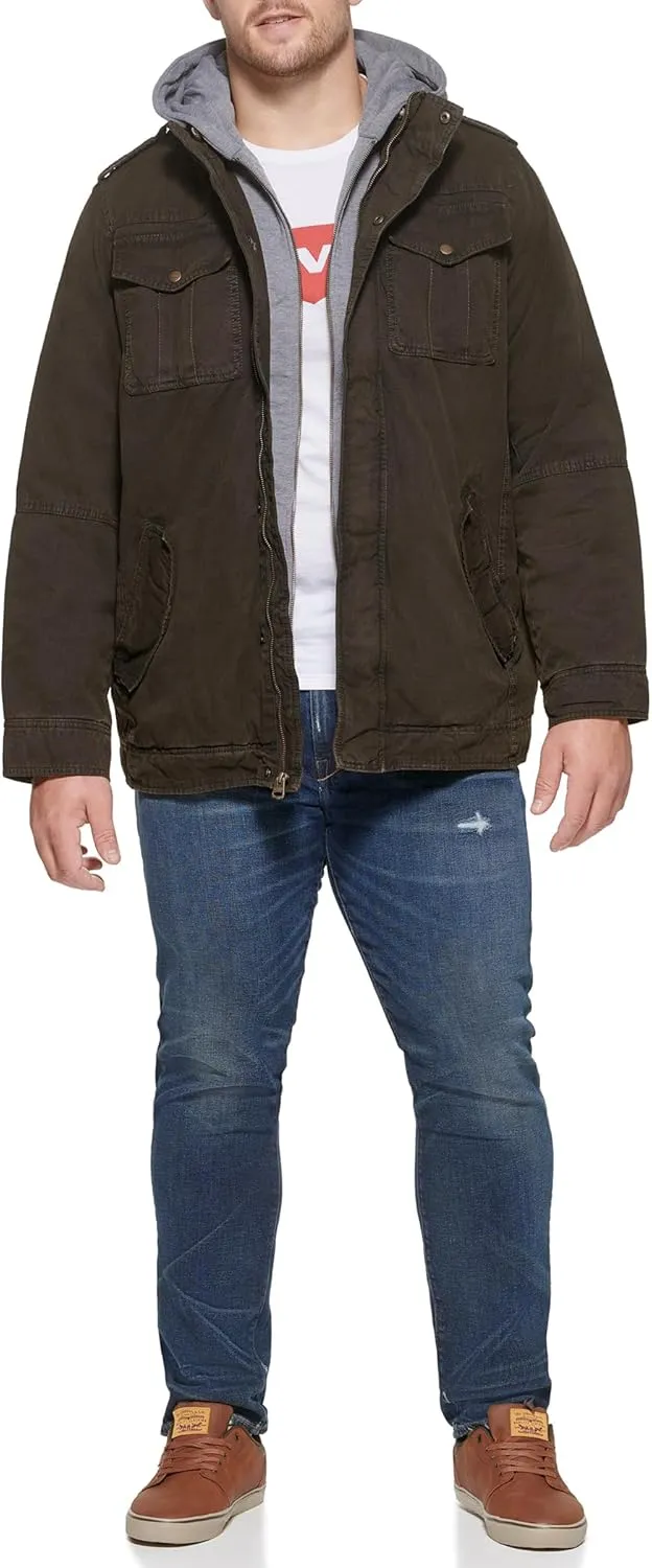 Levi's Men's Cotton Hooded Military Jacket All sizes available