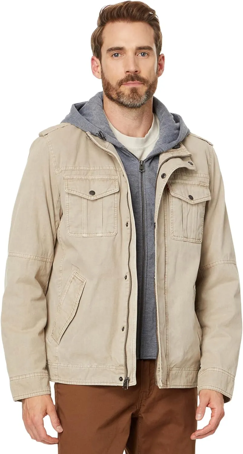 Levi's Men's Cotton Hooded Military Jacket All sizes available